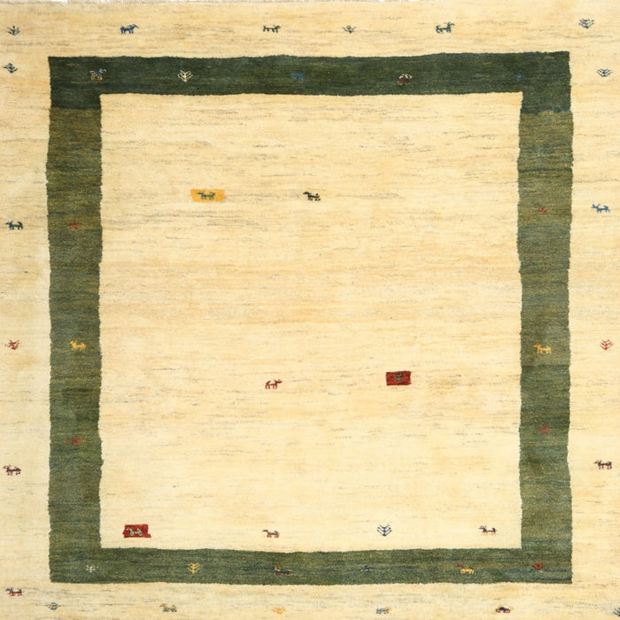 Square Contemporary Copper Green Solid Rug, con2810