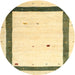 Square Machine Washable Contemporary Brass Green Rug, wshcon2810