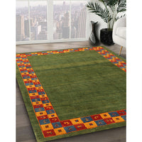 Contemporary Dark Bronze Brown Modern Rug, con2811