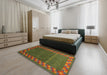 Machine Washable Contemporary Dark Bronze Brown Rug in a Bedroom, wshcon2811