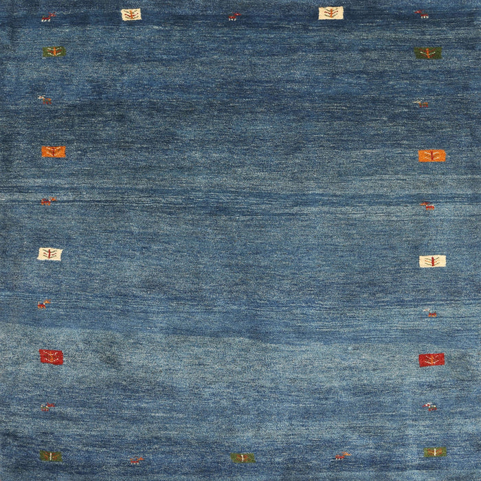 Square Contemporary Blue Modern Rug, con2814