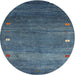 Sideview of Contemporary Blue Modern Rug, con2814