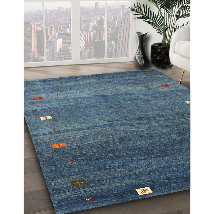 Machine Washable Contemporary Blue Rug in a Family Room, wshcon2814