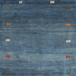Sideview of Machine Washable Contemporary Blue Rug, wshcon2814