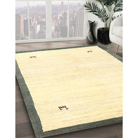 Contemporary Dark Khaki Green Solid Rug, con2815