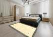 Contemporary Dark Khaki Green Solid Rug in a Bedroom, con2815