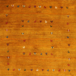 Square Contemporary Orange Red Modern Rug, con2816