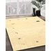 Contemporary Sun Yellow Solid Rug in Family Room, con2817