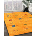 Machine Washable Contemporary Neon Orange Rug in a Family Room, wshcon2818