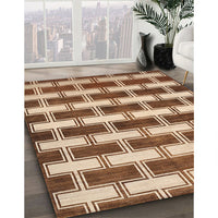 Contemporary Saddle Brown Modern Rug, con281