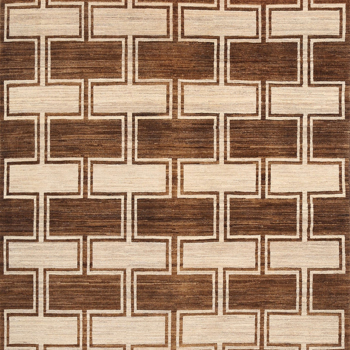 Contemporary Saddle Brown Modern Rug, con281