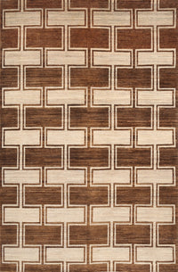 Machine Washable Contemporary Saddle Brown Rug, wshcon281