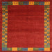 Sideview of Machine Washable Contemporary Red Rug, wshcon2820