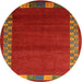 Square Machine Washable Contemporary Red Rug, wshcon2820