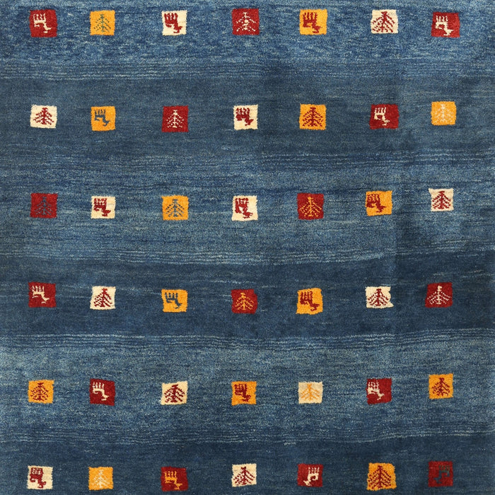 Contemporary Dark Blue Grey Blue Modern Rug, con2823