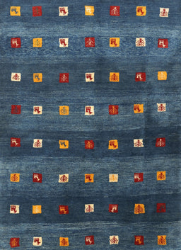 Machine Washable Contemporary Dark Blue Grey Blue Rug, wshcon2823