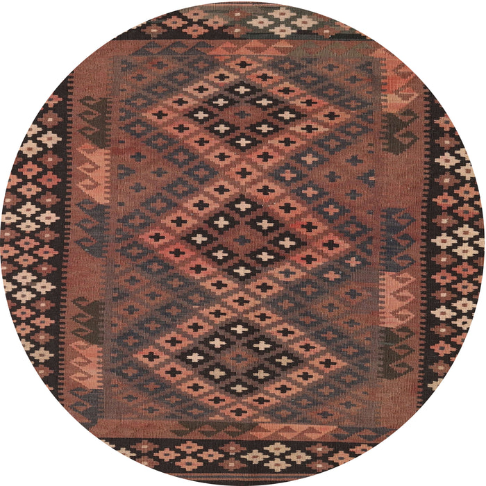 Square Machine Washable Contemporary Rust Pink Rug, wshcon2824