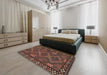 Machine Washable Contemporary Rust Pink Rug in a Bedroom, wshcon2824