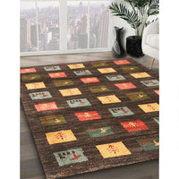 Contemporary Red Brown Modern Rug, con2827