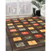 Contemporary Red Brown Modern Rug in Family Room, con2827