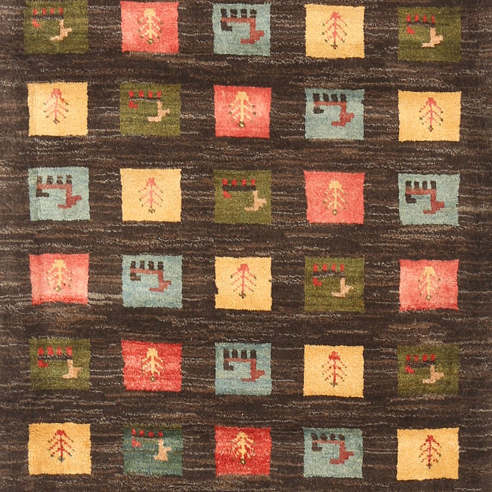 Contemporary Red Brown Modern Rug, con2827