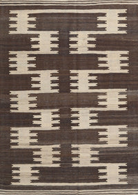 Machine Washable Contemporary Bakers Brown Rug, wshcon2828