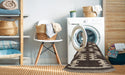 Machine Washable Contemporary Bakers Brown Rug in a Washing Machine, wshcon2828