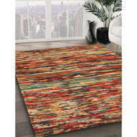 Contemporary Bronze Brown Southwestern Rug, con2829