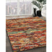 Contemporary Bronze Brown Southwestern Rug in Family Room, con2829