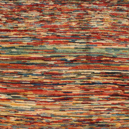 Square Contemporary Bronze Brown Southwestern Rug, con2829