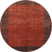 Square Machine Washable Contemporary Tomato Red Rug, wshcon282