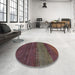 Round Machine Washable Contemporary Brown Rug in a Office, wshcon2830