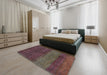 Machine Washable Contemporary Brown Rug in a Bedroom, wshcon2830