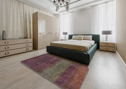 Contemporary Brown Modern Rug in a Bedroom, con2830
