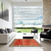 Square Machine Washable Contemporary Neon Red Rug in a Living Room, wshcon2832