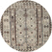 Sideview of Contemporary Tan Brown Modern Rug, con2833