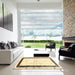 Square Contemporary Sun Yellow Solid Rug in a Living Room, con2834