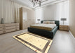 Contemporary Sun Yellow Solid Rug in a Bedroom, con2834