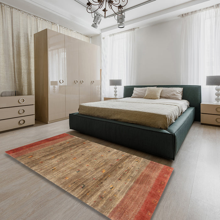 Contemporary Red Modern Rug in a Bedroom, con2837