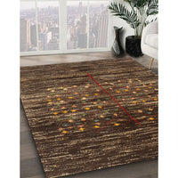 Contemporary Sienna Brown Modern Rug, con2838