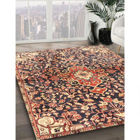 Contemporary Dark Sienna Brown Modern Rug, con2839