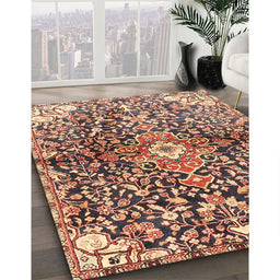 Machine Washable Contemporary Dark Sienna Brown Rug in a Family Room, wshcon2839