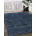 Contemporary Blue Modern Rug in Family Room, con2841