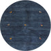 Sideview of Contemporary Blue Modern Rug, con2841