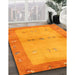 Contemporary Neon Orange Oriental Rug in Family Room, con2842