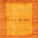 Square Contemporary Neon Orange Oriental Rug, con2842