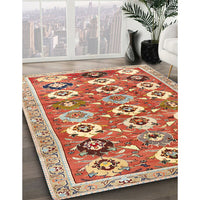 Contemporary Red Modern Rug, con2843