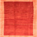 Square Contemporary Orange Red Modern Rug, con2844