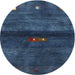 Sideview of Contemporary Azure Blue Modern Rug, con2846