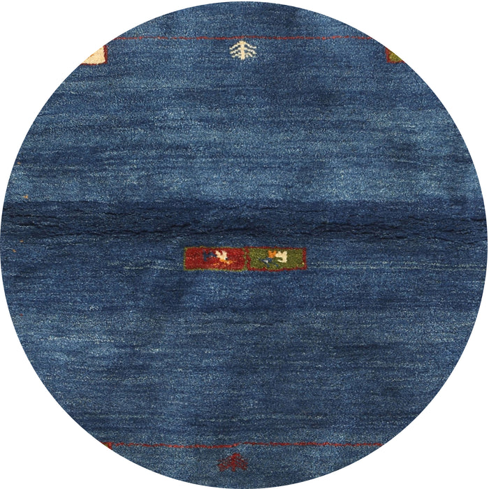 Square Machine Washable Contemporary Azure Blue Rug, wshcon2846